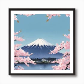 Cherry Blossoms In Fuji 2 Art Print