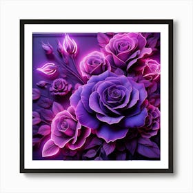 Purple Roses Wallpaper 6 Art Print