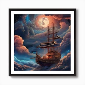 Ship In The Sky 3 Art Print