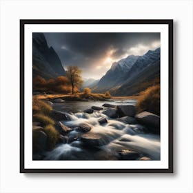 River In The Mountains 21 Art Print