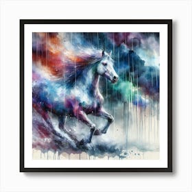 horse in the storm 4 Art Print