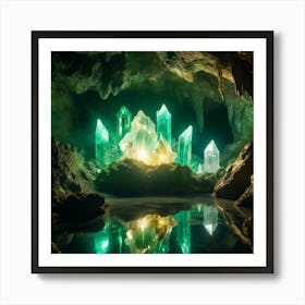 Green Crystals  Art Print