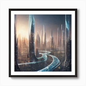 Futuristic City 125 Art Print