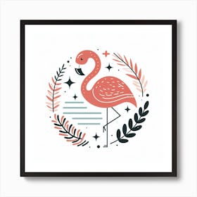 Scandinavian style, Flamingo 2 Art Print