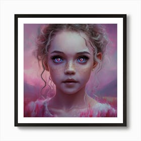 Girl With Blue Eyes 2 Art Print