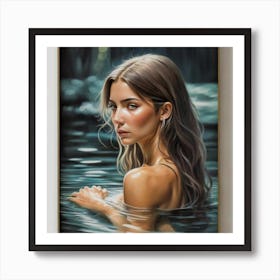 Girl In The Water 6 Art Print