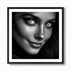 Black And White Portrait 11 Art Print