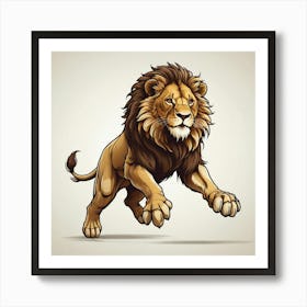 Lion Vector Illustration paint art Art Print