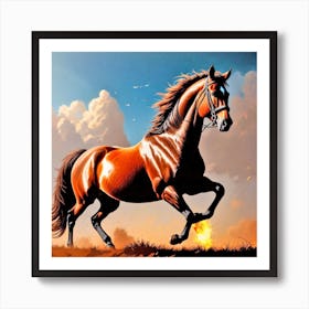 Horse Galloping Art Print