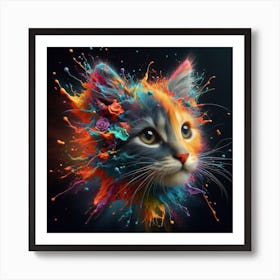 Colorful Cat 1 Art Print