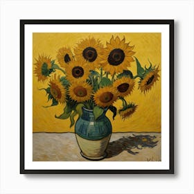 Sunflowers In A Vase 9 Art Print