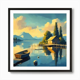 Sunset By The Lake 17 Art Print