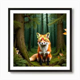 Fox In The Forest 9 Art Print