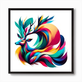 Colorful Deer Poster