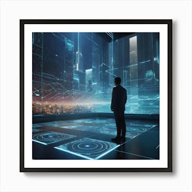 Futuristic Businessman Art Print
