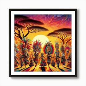 African Dancers Artwork Art Print