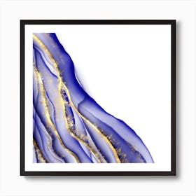 Sparkling Blue Agate Texture 16 Art Print