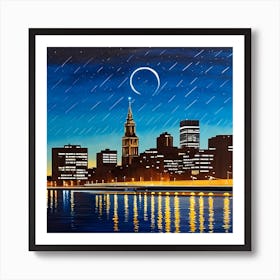 Cityscape At Night Art Print