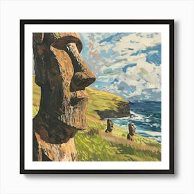 A Easter Island In Chile Oil Painting Illustrati 1720367318 4 Art Print