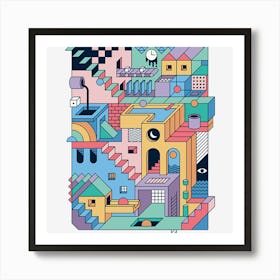 80s Escher Art Print