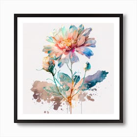 Watercolor Flower Abstract 16 Art Print