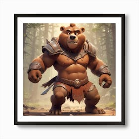 Cartoon Ragnarok Bear Art Print