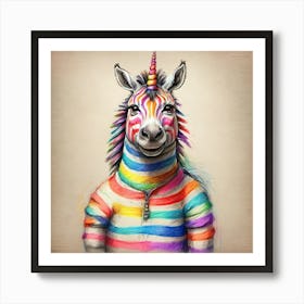 Rainbow Zebra 17 Art Print