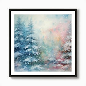 Ethereal Elegance in Retro Frost Art Print