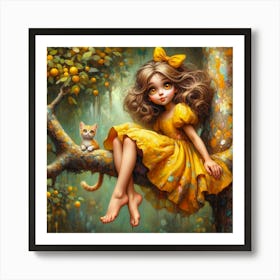 Little Girl In Yellow Dress Art Print