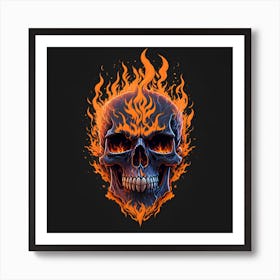 Flame Skull Art Print