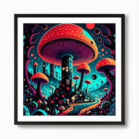 Mushroom City Art Print