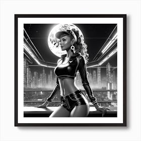 Futuristic Girl Art Print