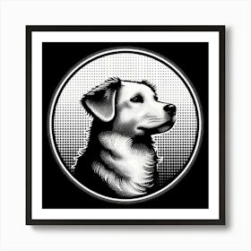 Dog Portrait With The Title 'Dog Portrait' Art Print