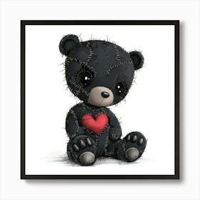 Teddy Bear With Heart 2 Art Print