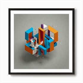 Abstract Cubes 1 Art Print