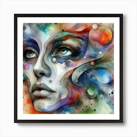 Abstract Of A Woman'S Face 7 Art Print