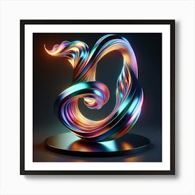 Abstract Flame 3D Illustration Art Print