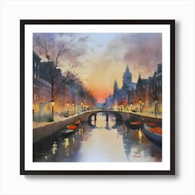 Amsterdam At Dusk 2 Art Print