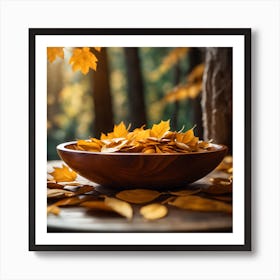 Autumn Leaves In A Bowl 2 Art Print