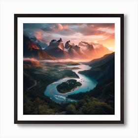 Sunrise In Chile Art Print