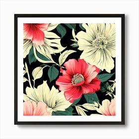 Seamless Floral Pattern 3 Art Print