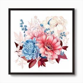 Peony Flowers 2 Art Print