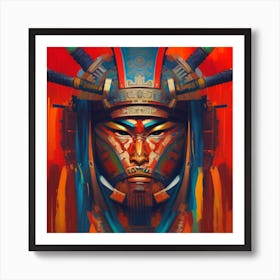 Style A Fusion Of A Samurai Warrior And Aztec Warrior Art Print