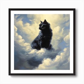 Heavenly Black Cat 1 Art Print