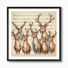 Deer Family 2 Art Print