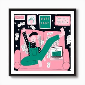 Boss Lady Square Art Print