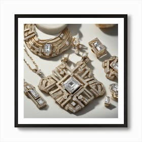 Collection Of Diamond Jewelry Art Print