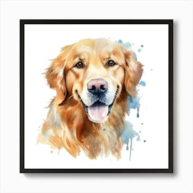 Golden Retriever Watercolor Painting 5 Art Print