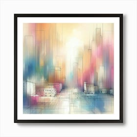 Abstract City Skyline 1 Art Print