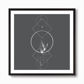 Vintage Victory Onion Botanical with Line Motif and Dot Pattern in Ghost Gray n.0049 Art Print